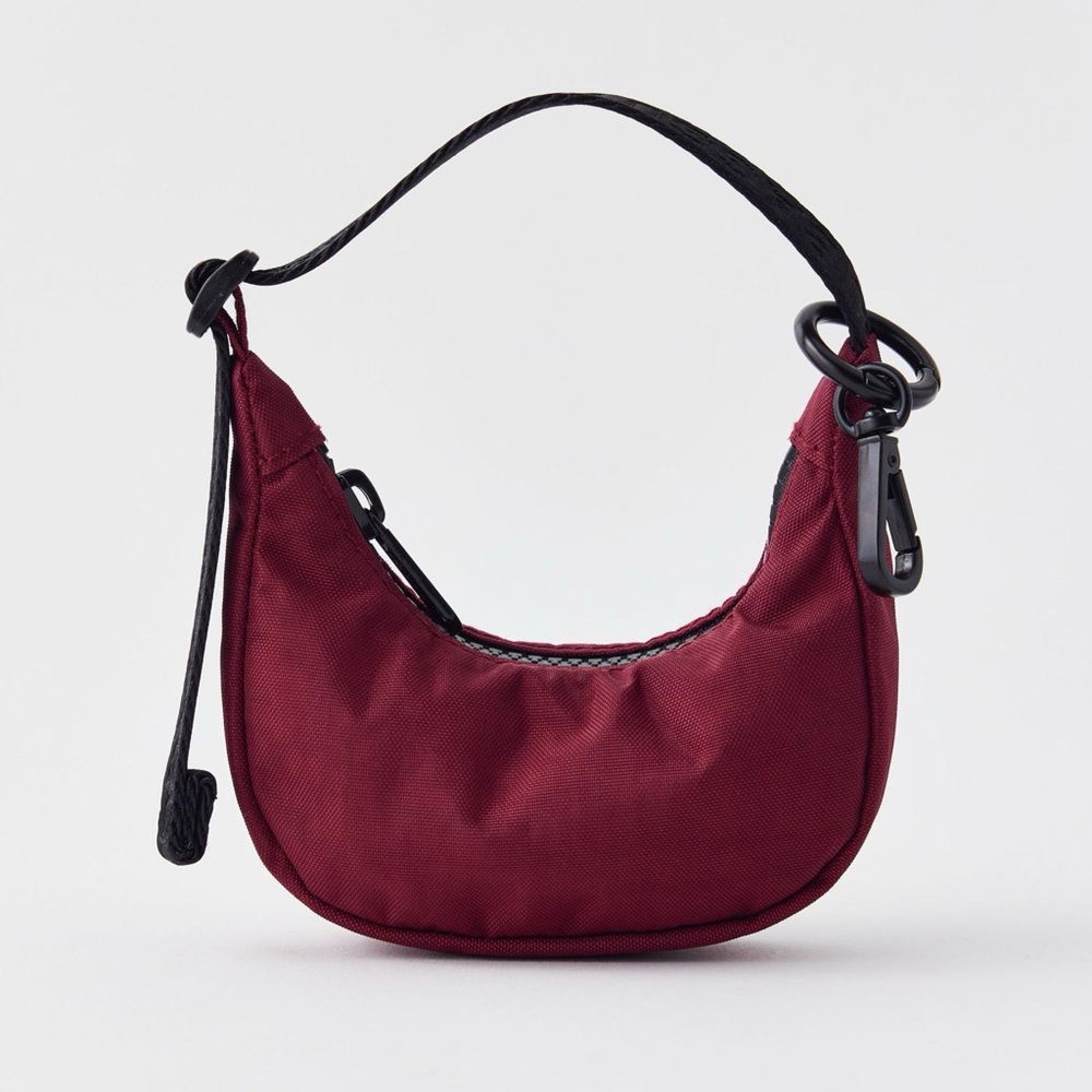 BAGGU Crescent Bag Charm in Oxblood NWT